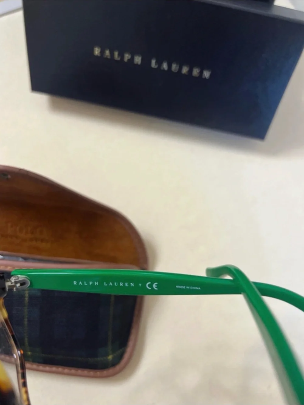 Polo by Ralph Lauren Tortoiseshell Frames with Green Temples